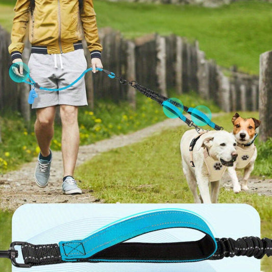 Dubbele hondenriem hond uitlaten
