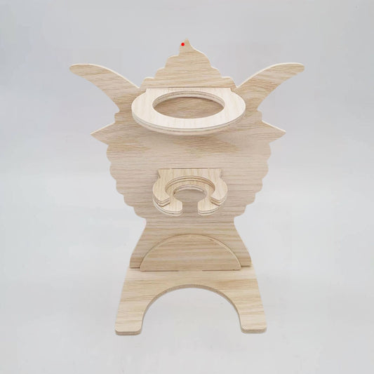 hamster drinkfles houder houten houder leeg met oren ontwerp
