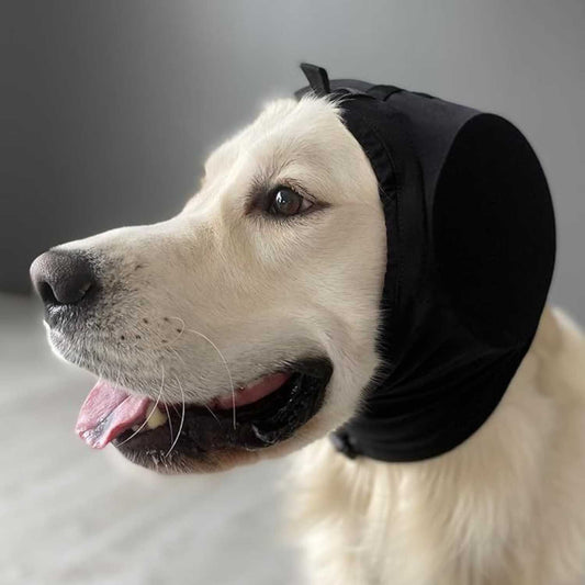 honden oorkappen zwart grote hond kalmerend angst weg
