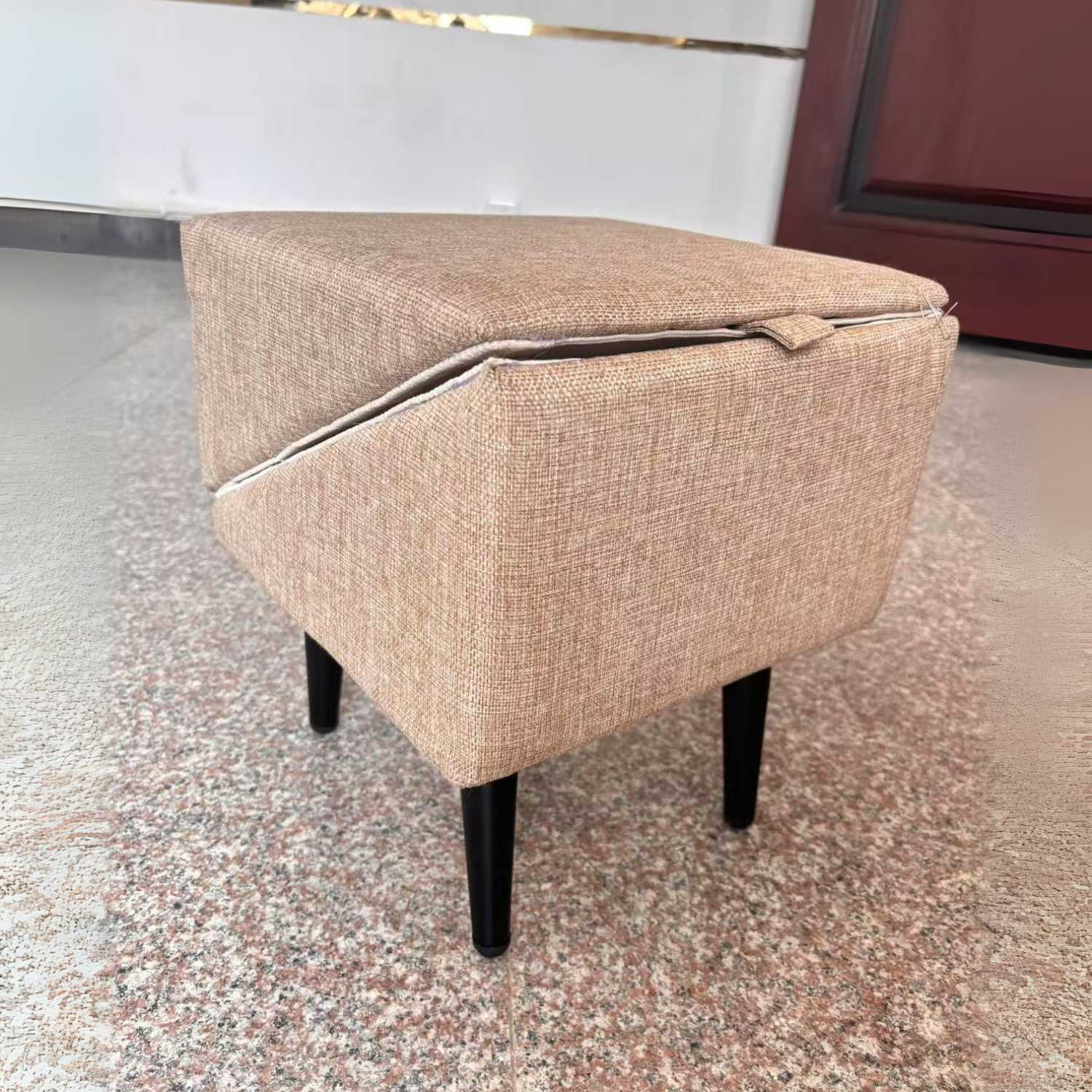 honden sofa trap hondenkruk met linnenstof en zwarte poten