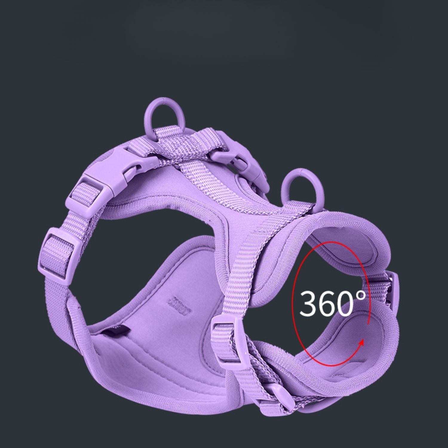hondenharnas set lavendel 360 graden verstelbaar anti trek hondentuigje
