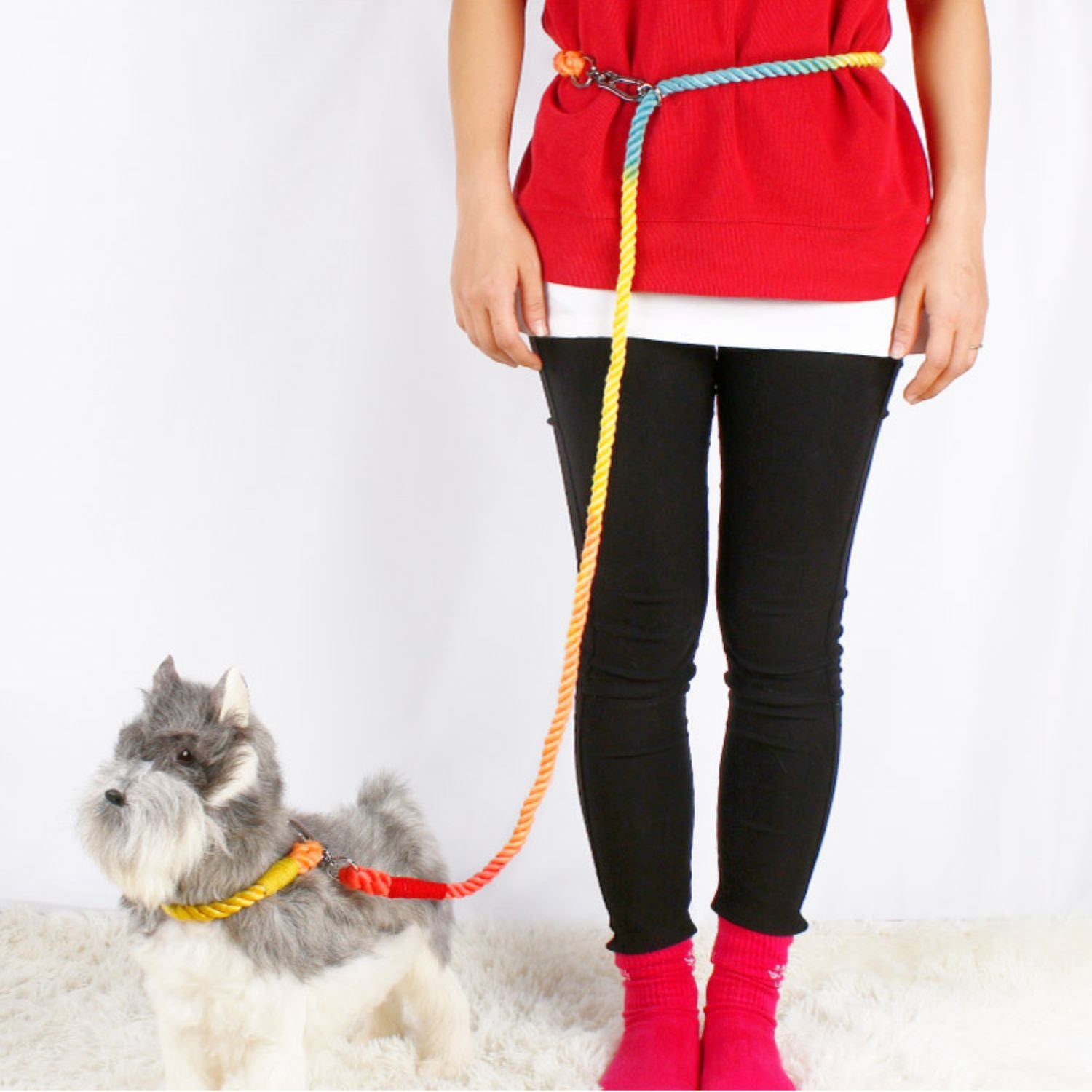 hondenriem dubbele kop handsfree gebruik met hond