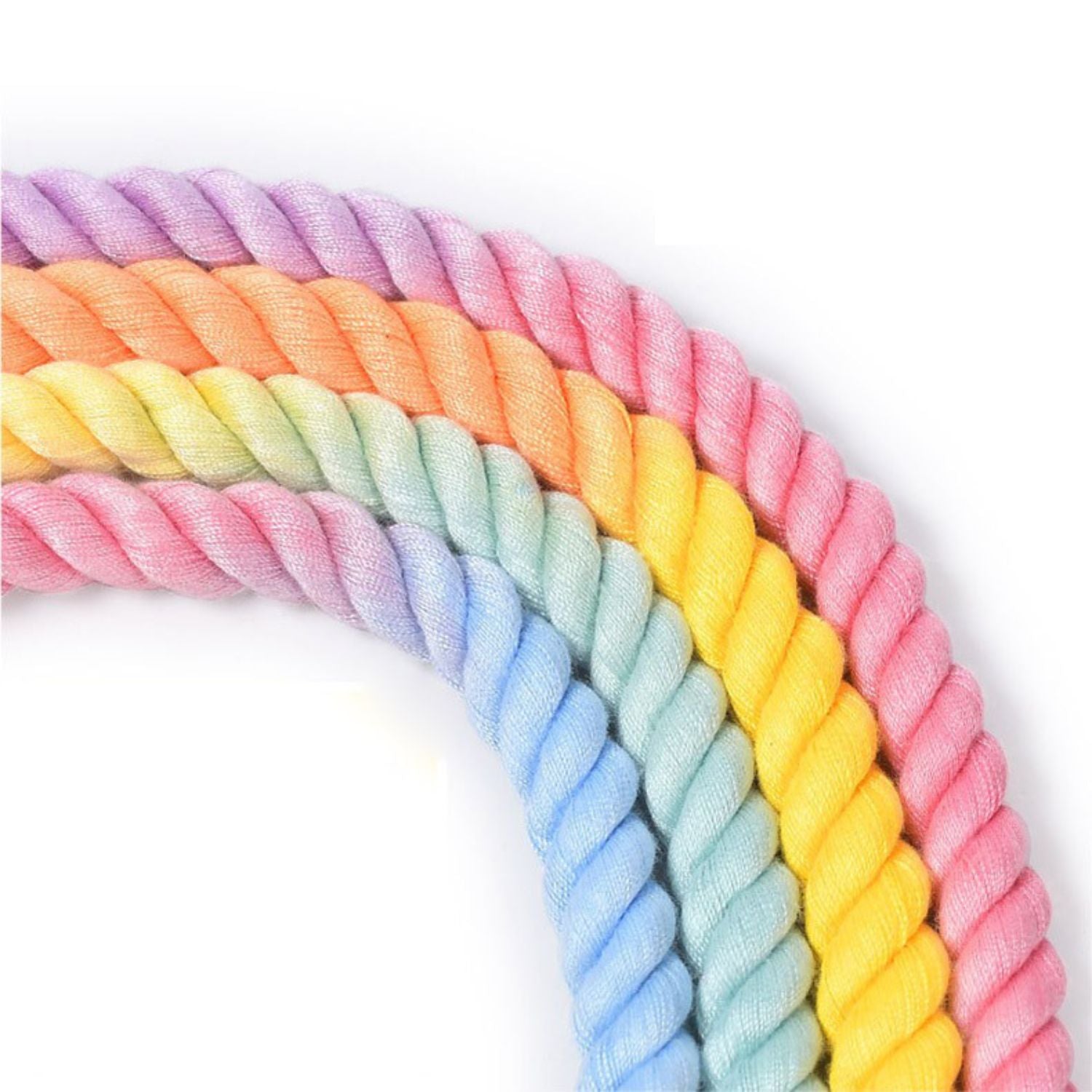 hondenriem dubbele kop pastelkleuren detail close up