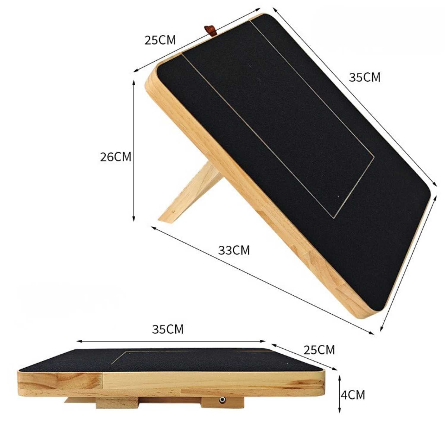 houten honden nagelkrabber afmetingen grootte specificaties diagram