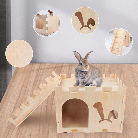 houten konijnenhuis voor konijnen creatief afneembaar en leuk