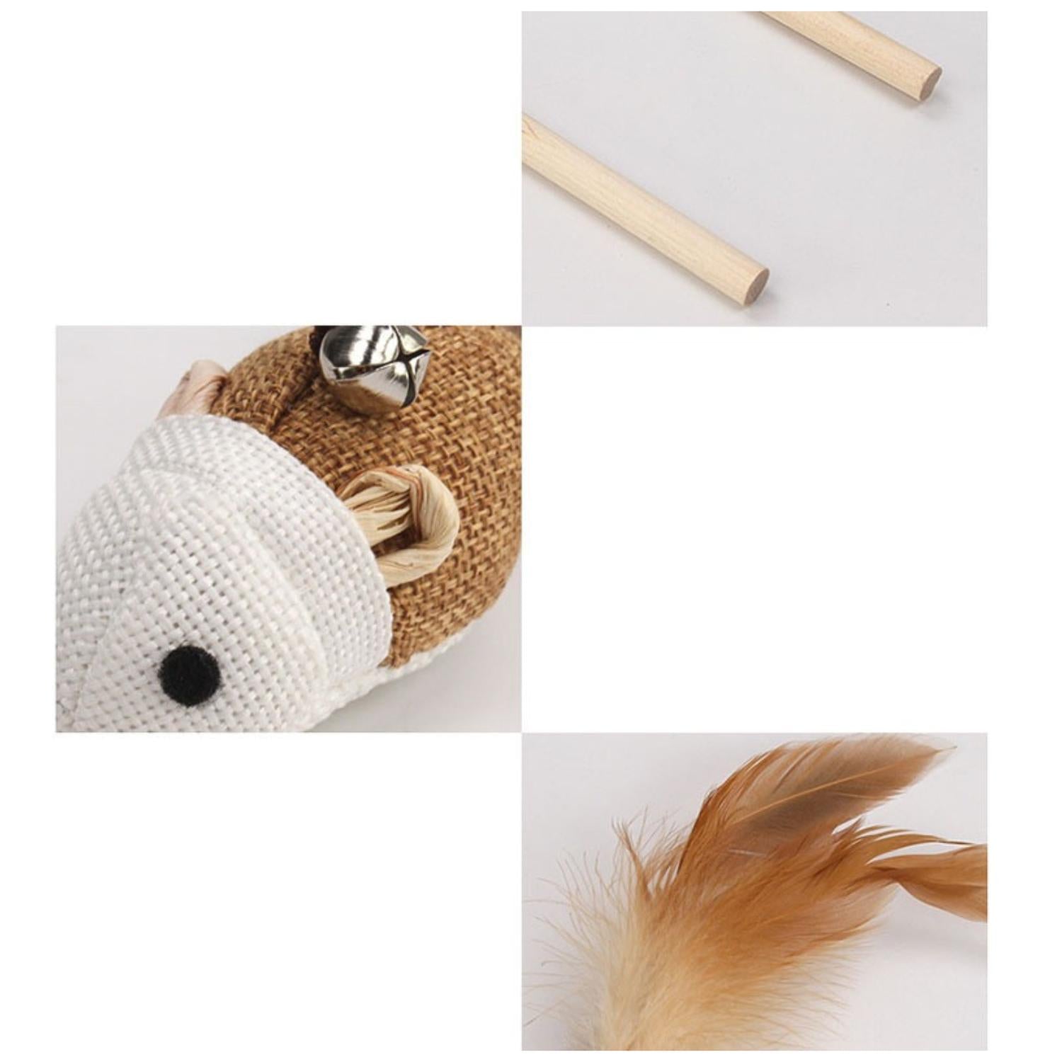 houten stok en touw voor kattenhengel speeltje