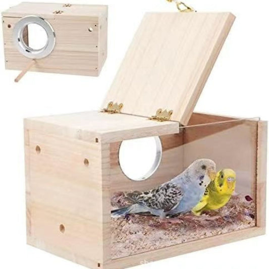 houten vogel nestkast een vogelnest met transparante wanden