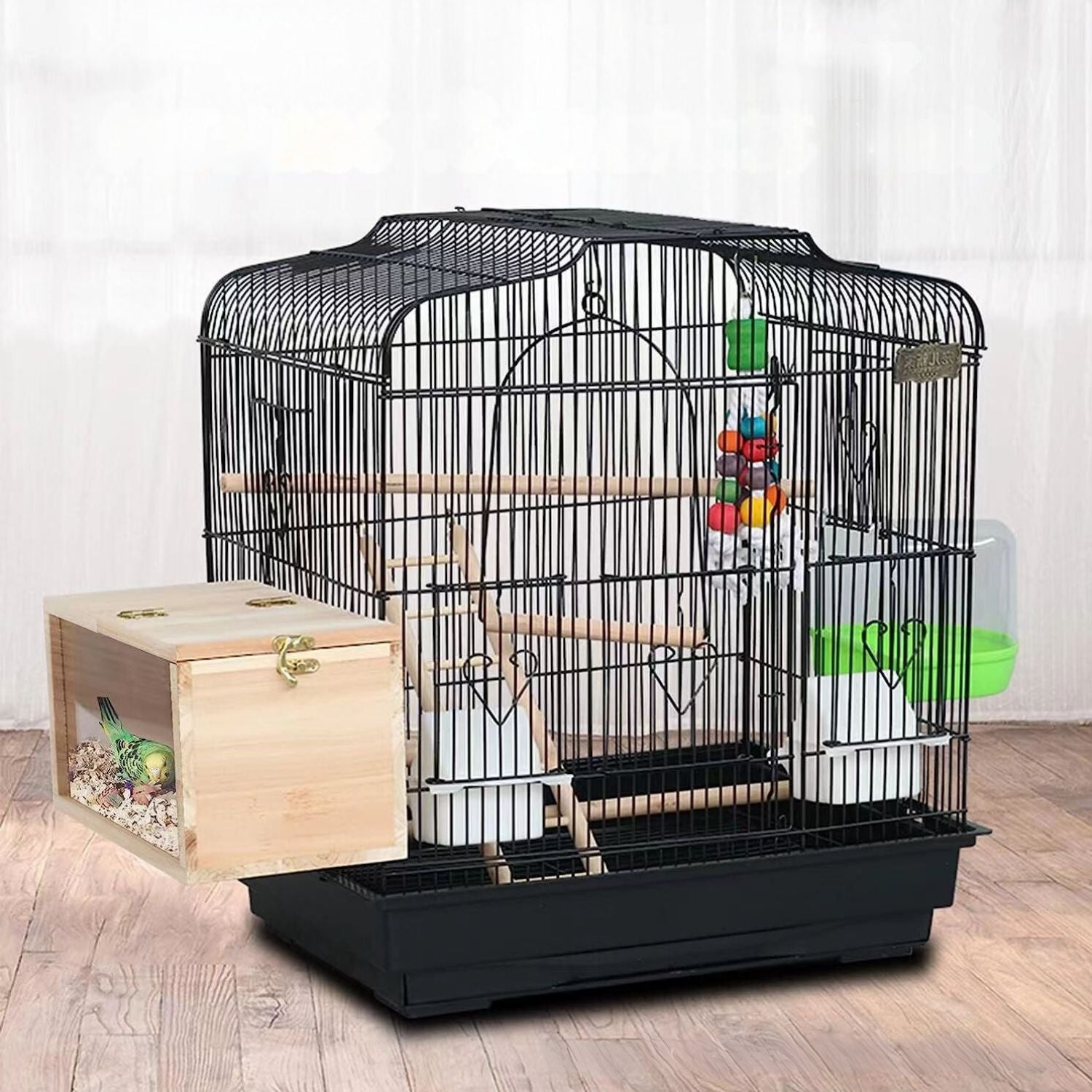 houten vogel nestkast geschikt voor tuinsieraden en vogels