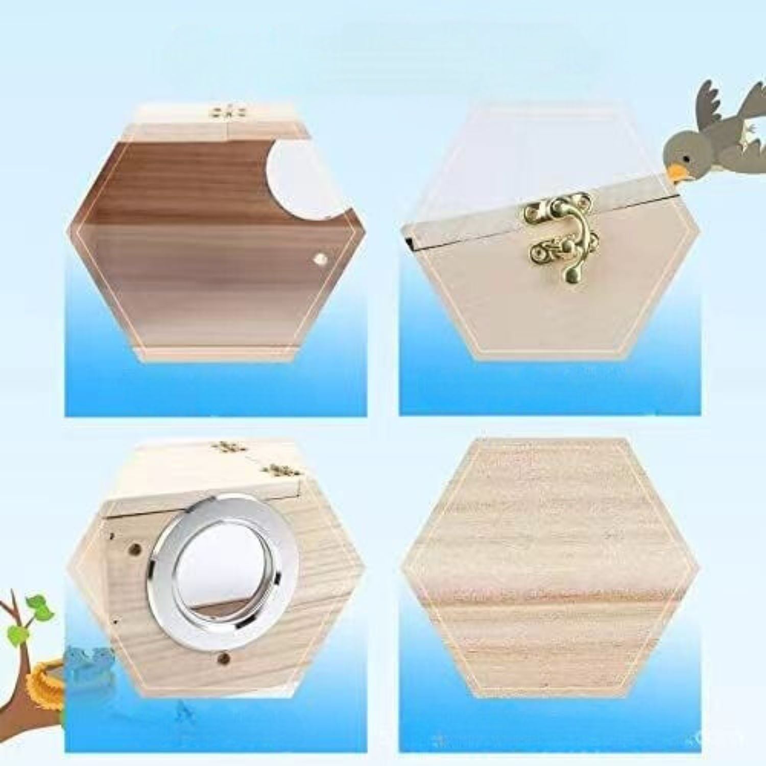 houten vogel nestkast vogelhuisje duurzaam en decoratief