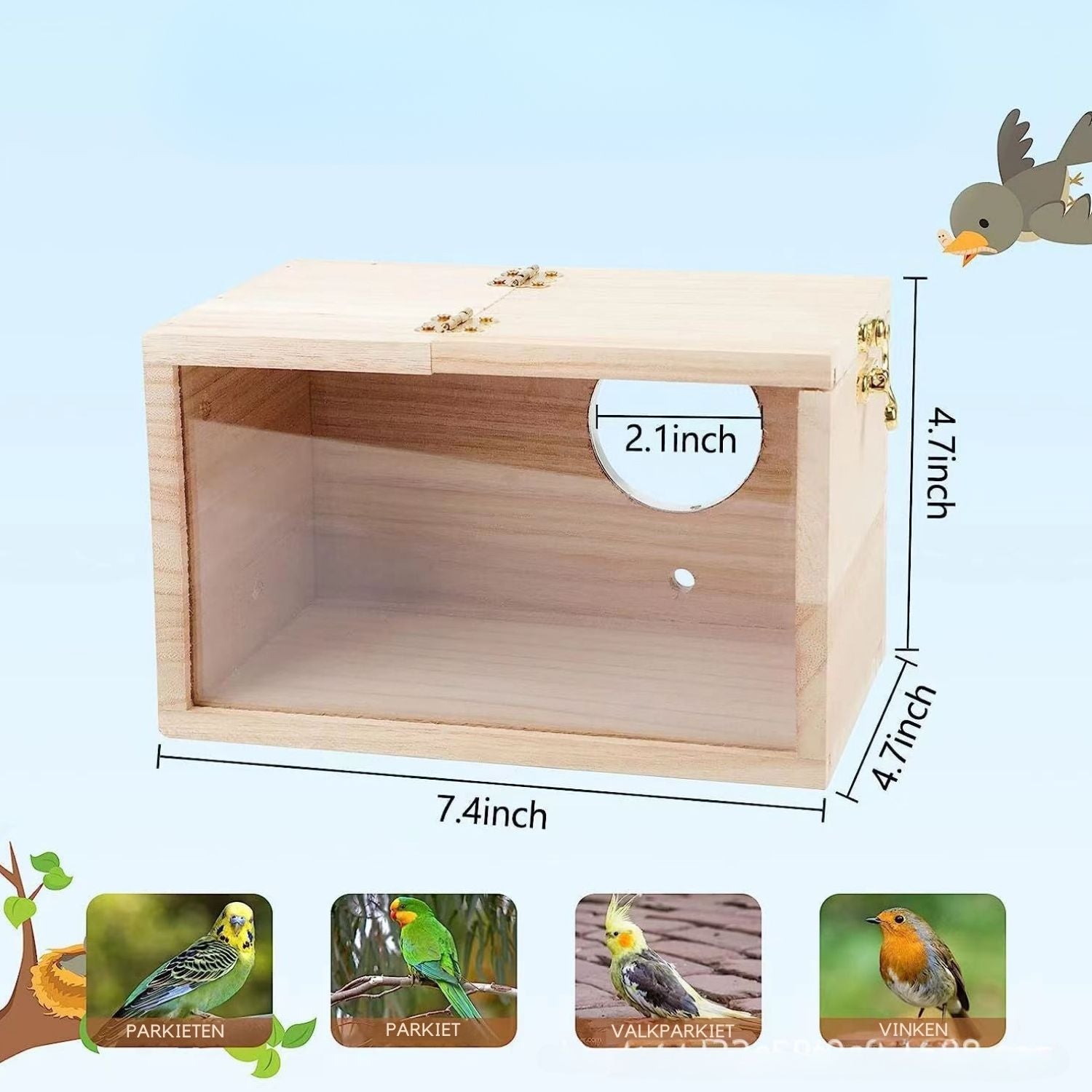 houten vogelnestkast perfect voor vogels en buitenleven meting