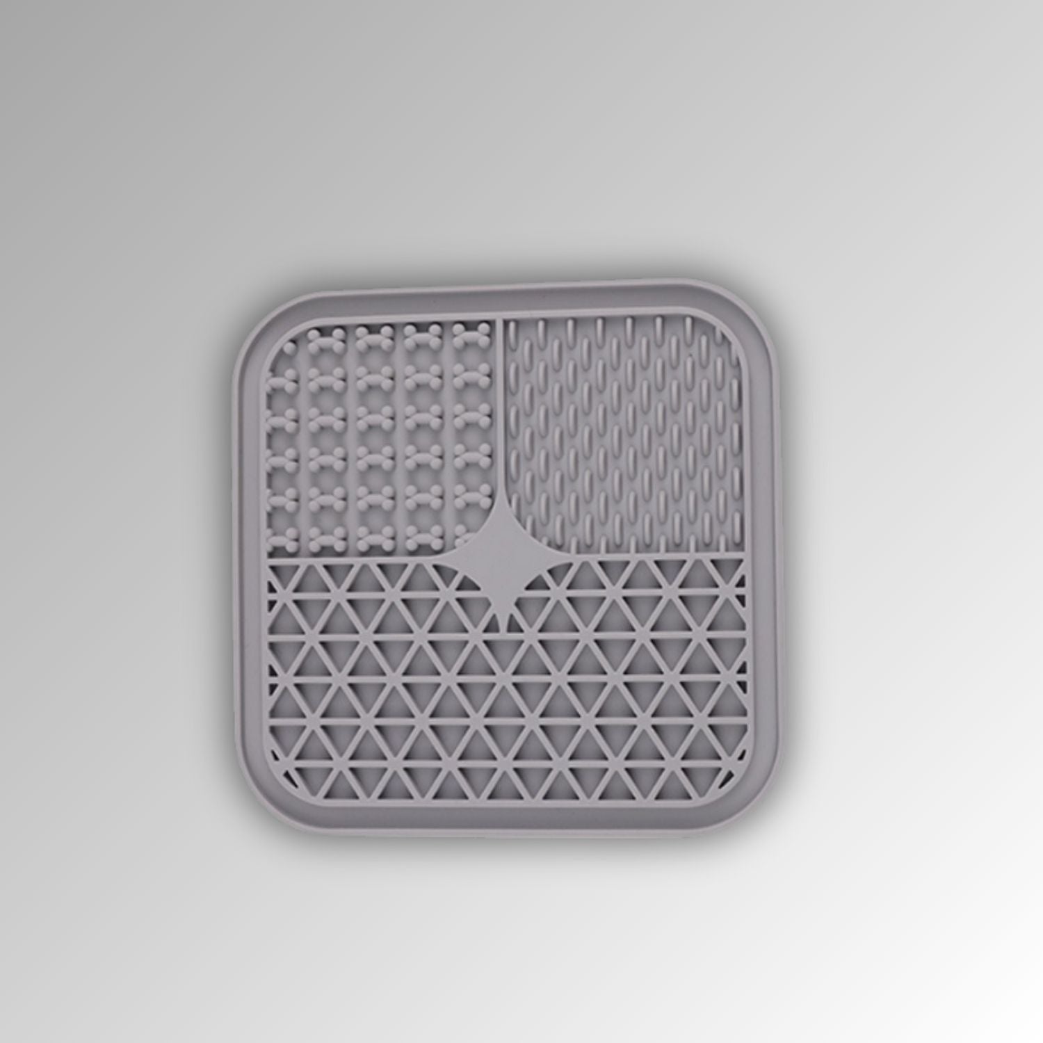 huisdier lickmat vierkant grijs met structuur