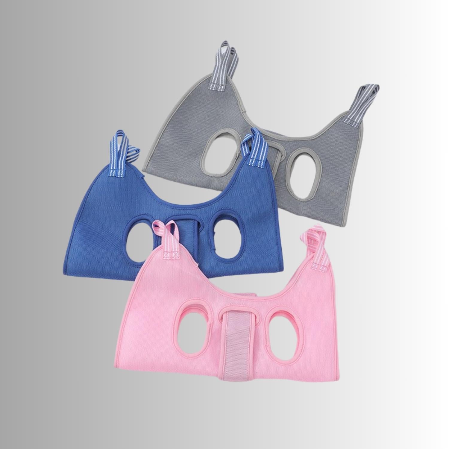 huisdier verzorgingshammock drie hammocks in blauw grijs en roze