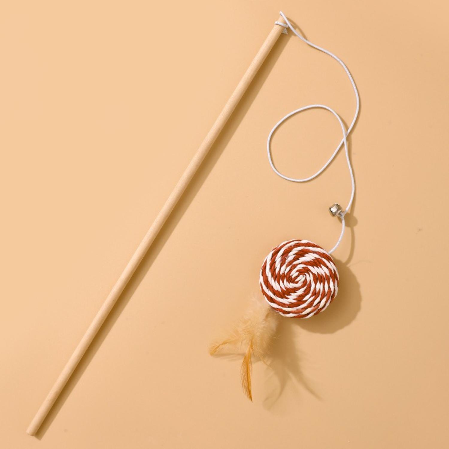 katoenen krul kattenhengel met veren