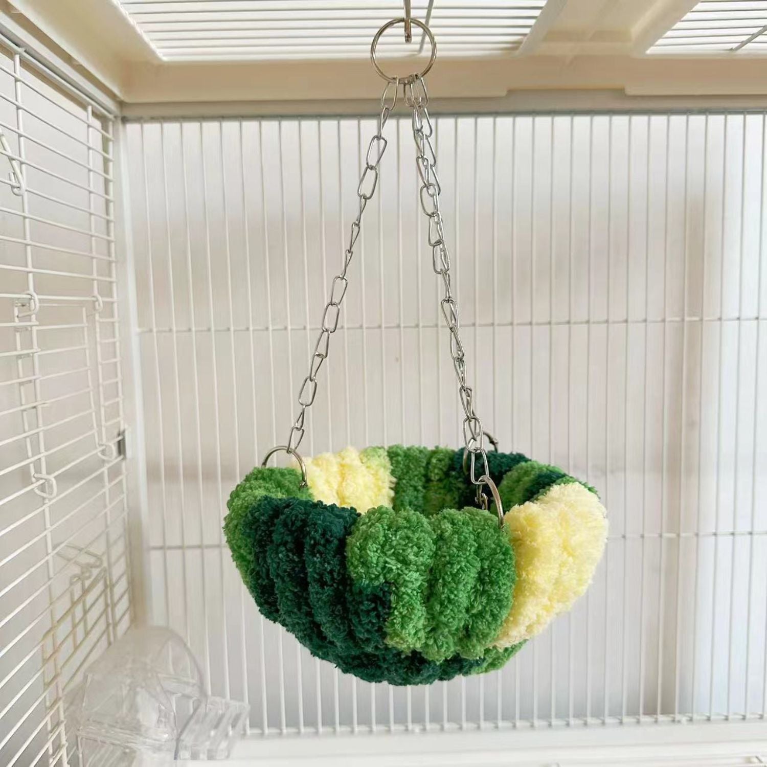 katoenen nest vogel papegaai schommel