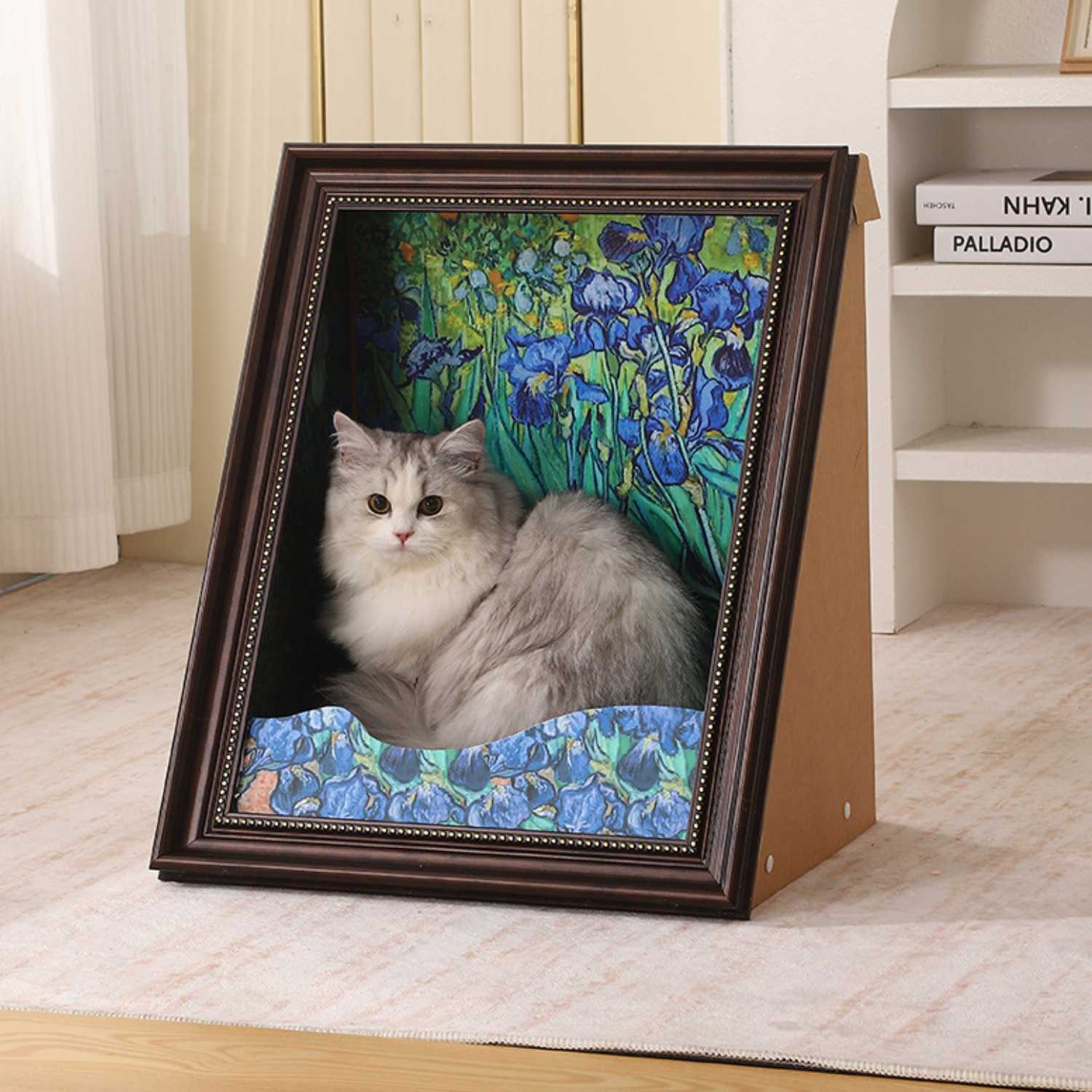 kattenbed 3d 4d olieverf irissen schilderij zijaanzicht
