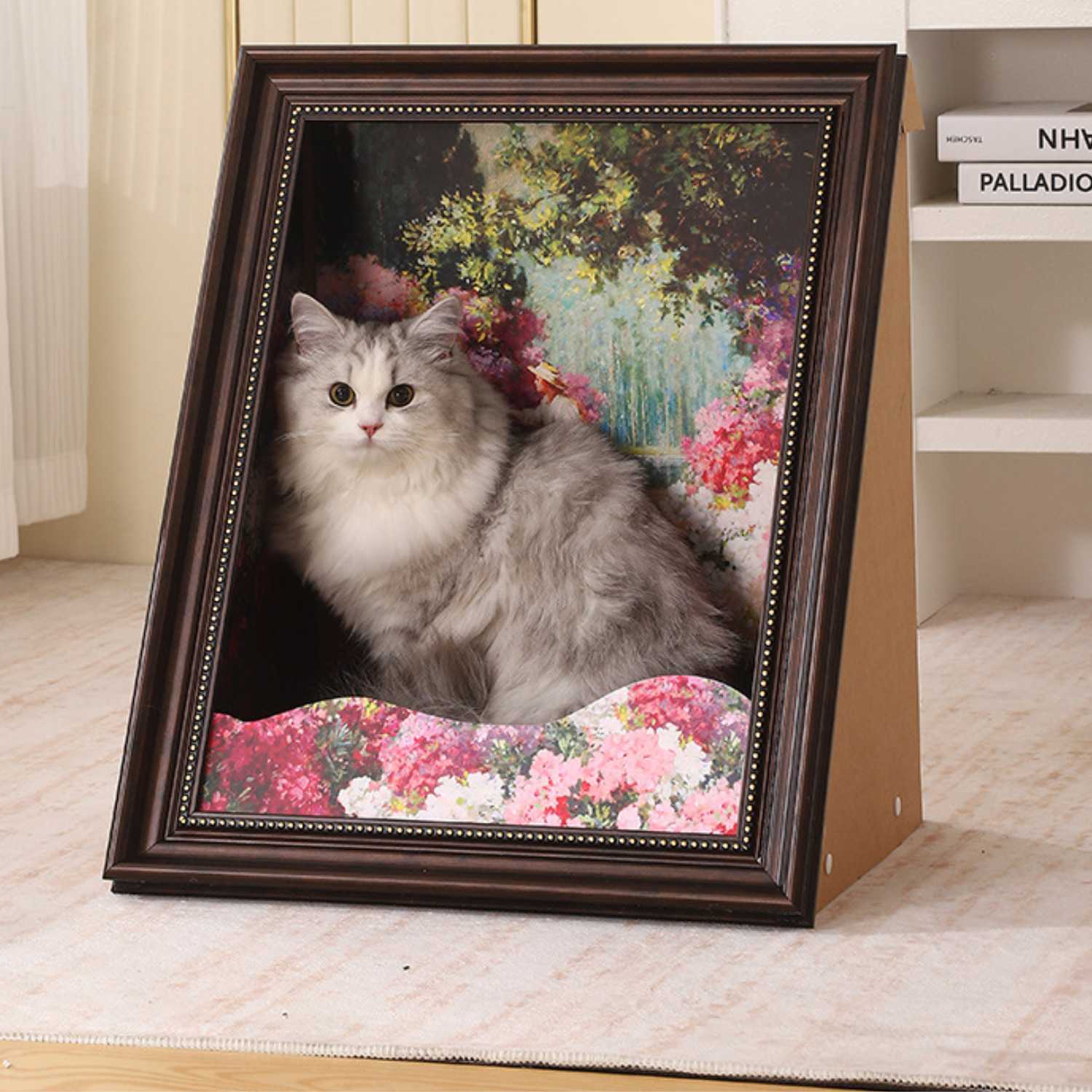 kattenbed 3d 4d olieverf romantische tuin zijaanzicht