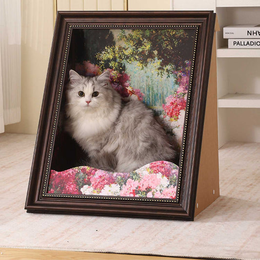 kattenbed 3d 4d olieverf romantische tuin zijaanzicht