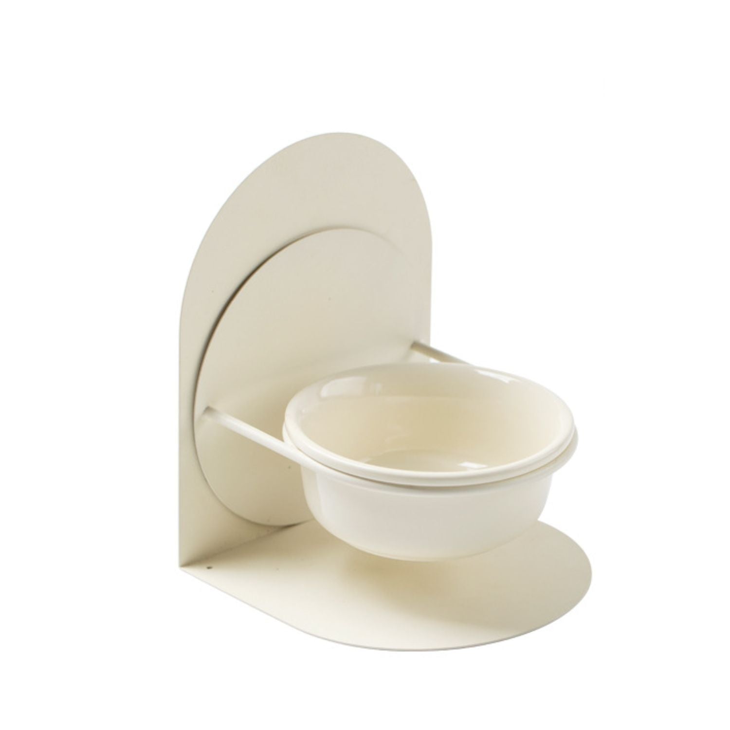 kattenkom keramiek verstelbaar creme diepe voerbak in standaard