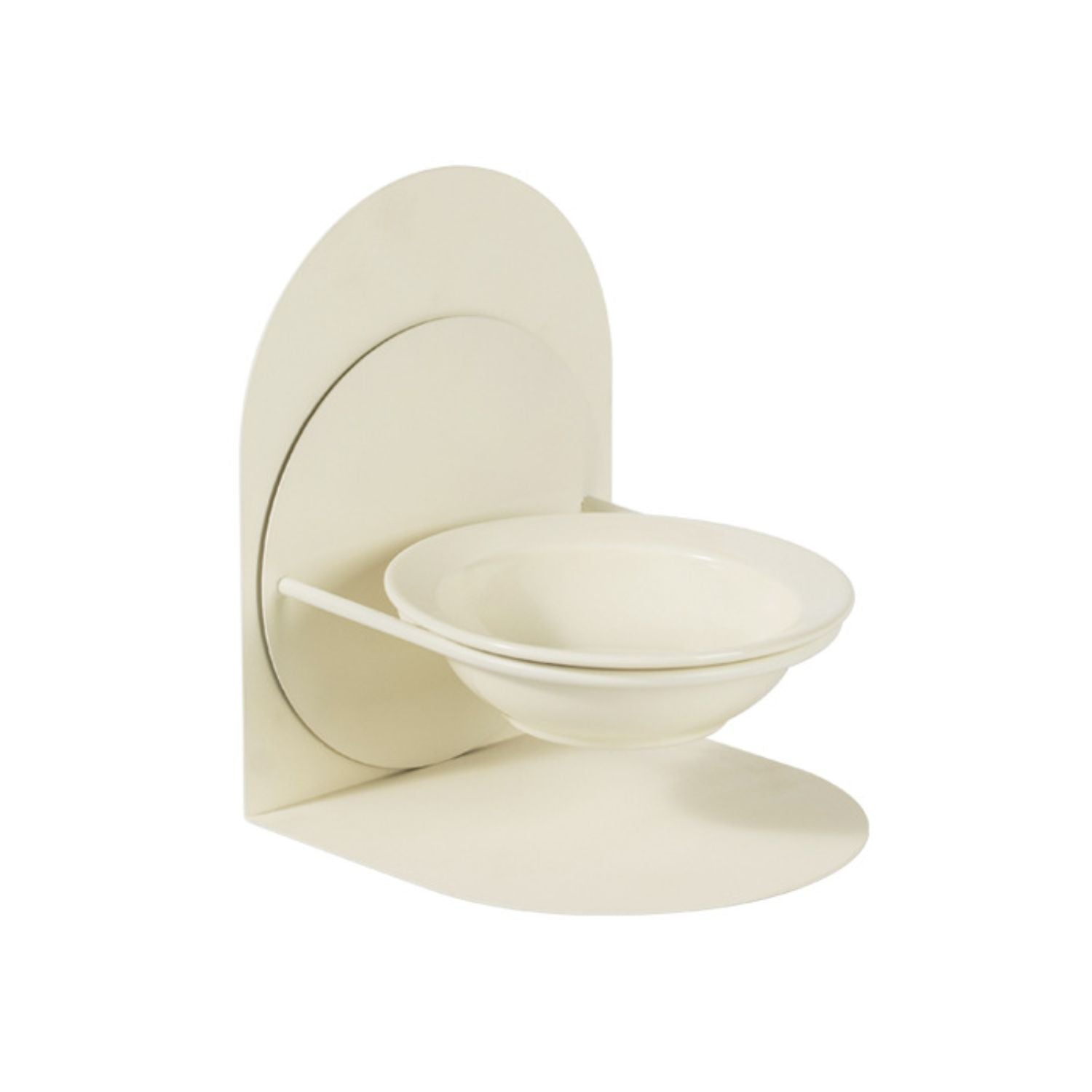 kattenkom keramiek verstelbaar creme kantelbare voerbak op standaard