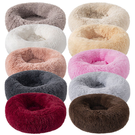 knus pluche huisdierbed donkere bruintinten pluche en comfortabel