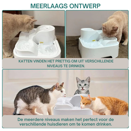 meerniveau ontwerp waterfontein voor katten en honden