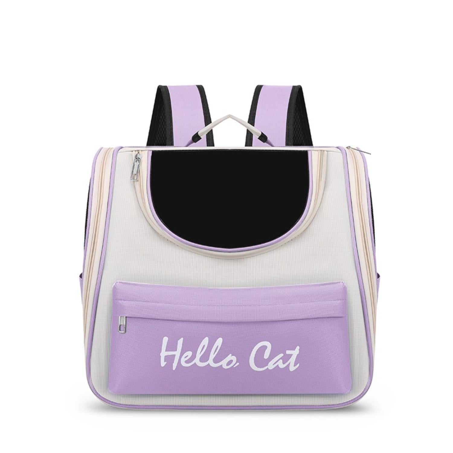 paarse draagbare kattenrugzak met comfort design