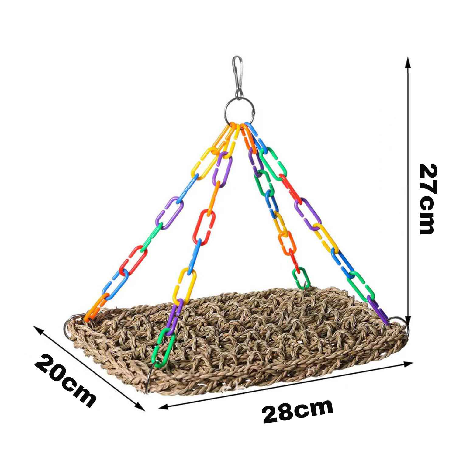 papegaai hangmat regenboog middelgrote hangmat met maatvoering