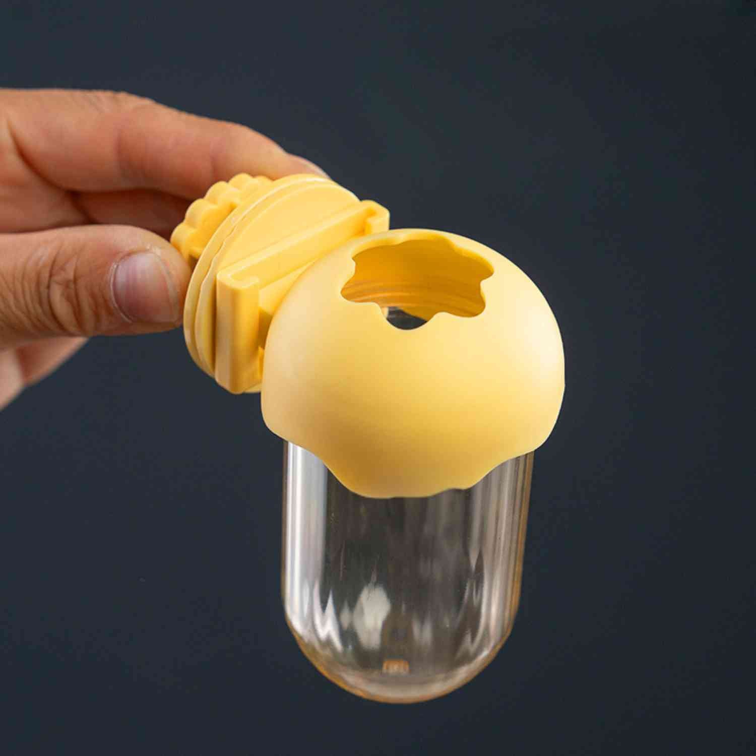 papegaai hydroponische fles geel met gesloten deksel structuur