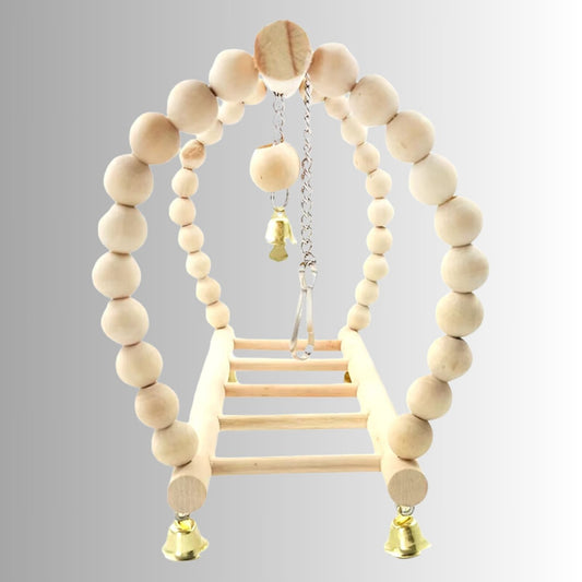 papegaaien speelgoed houten ladder met speelballen