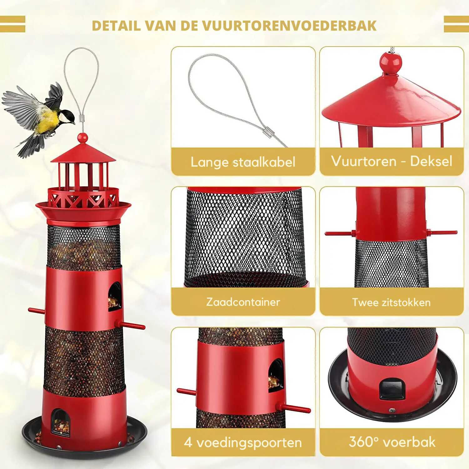regenbestendige vogelvoeder lighthouse stijl details 2