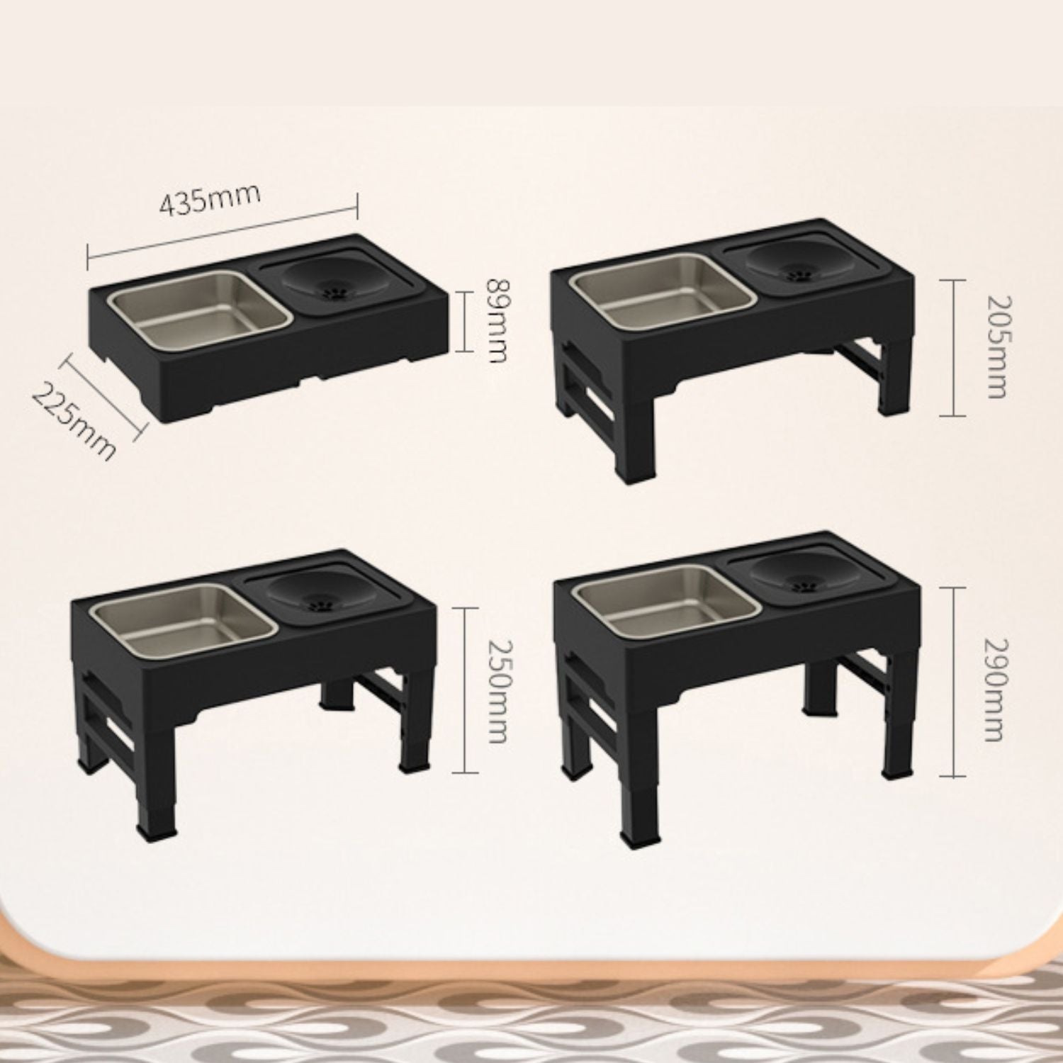 rvs huisdierenbak afmetingen en details