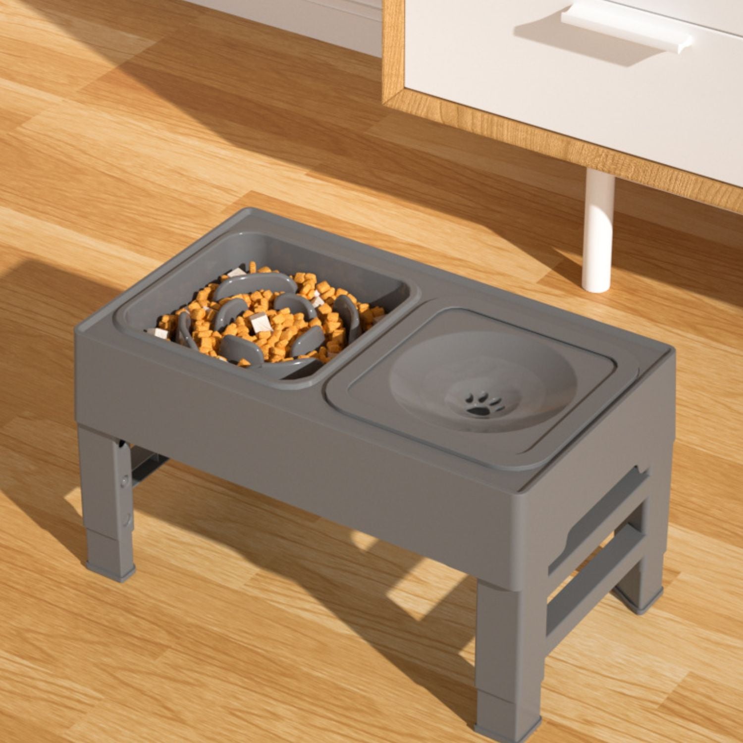 rvs huisdierenbak grijs met