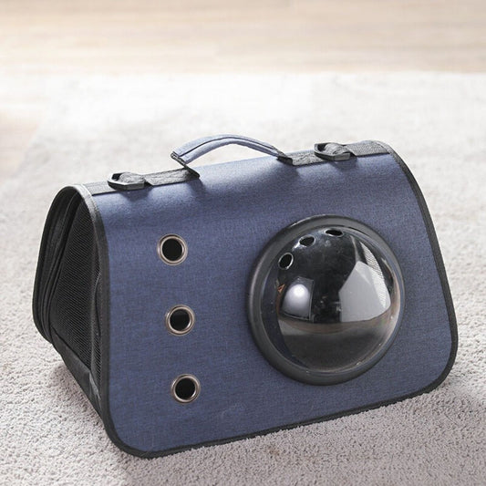 schoudertas kattenmand donkerblauw dome venster