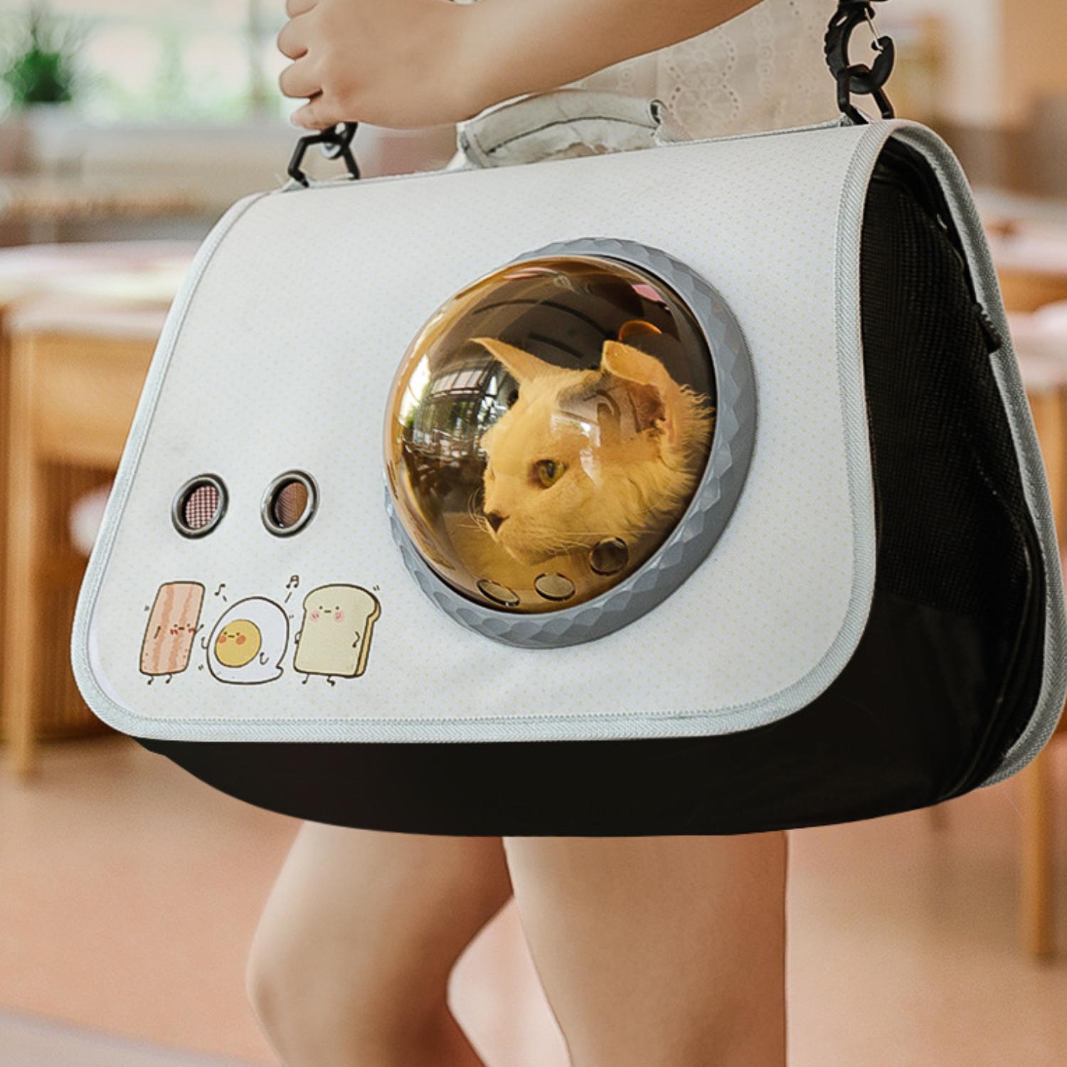 schoudertas kattenmand met katten zicht venster