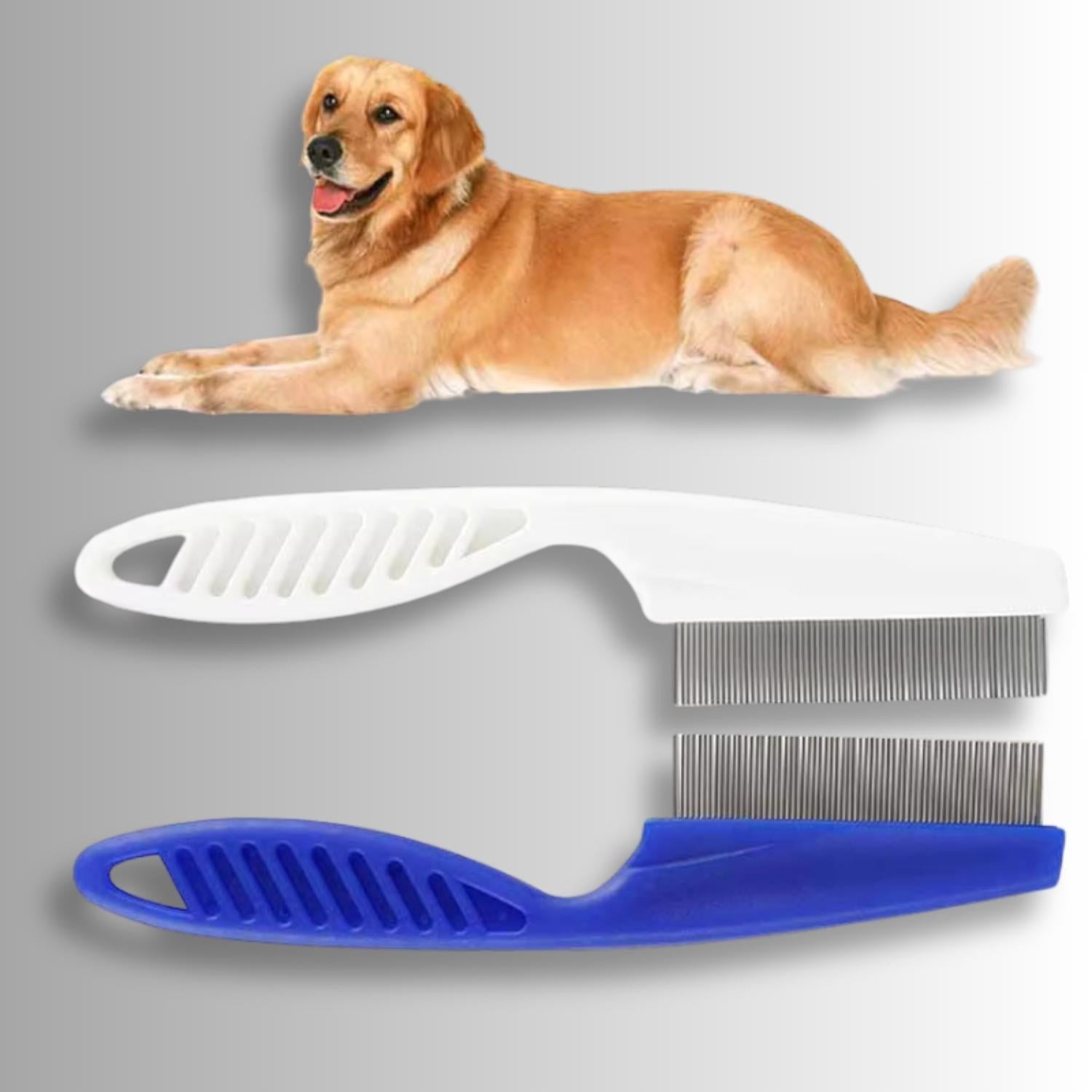 vlooienkam voor honden en katten hond vlooienkam blauw wit