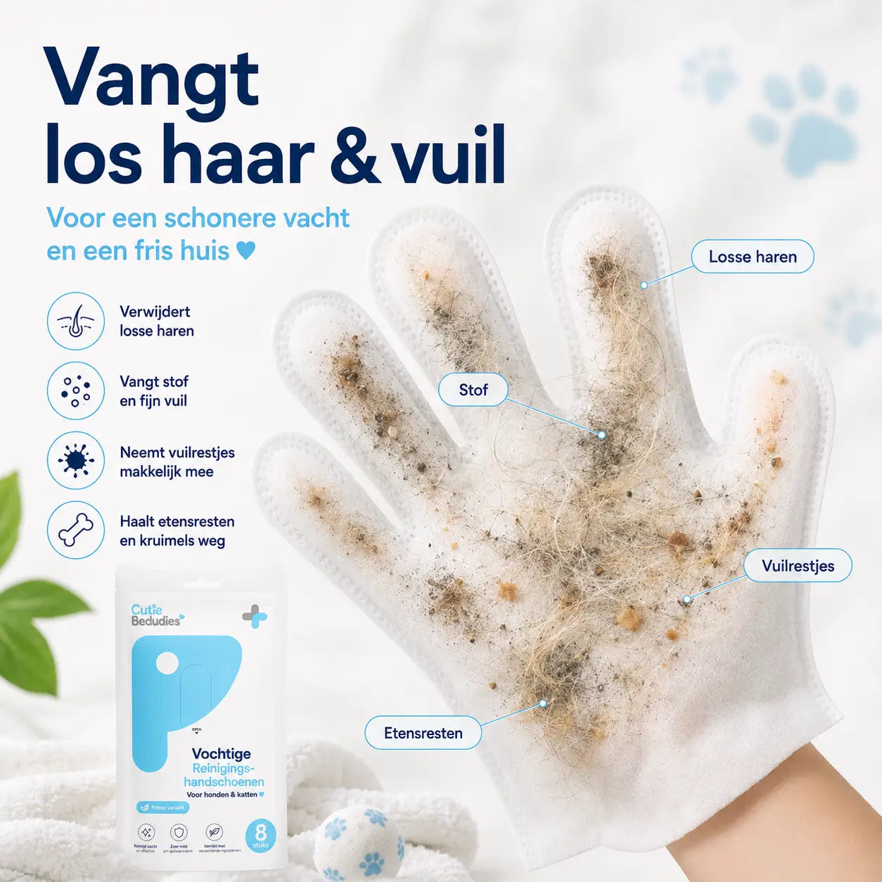 Vochtige Handschoenen voor Honden en Katten 6 stuks 🐾 Stapelkorting 🐾
