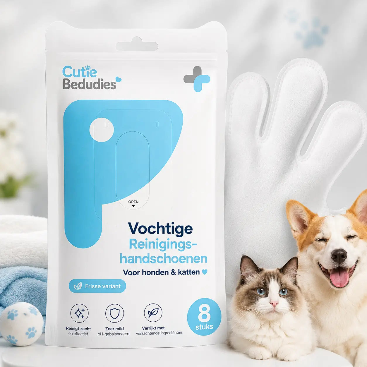 Vochtige Handschoenen voor Honden en Katten 6 stuks 🐾 Stapelkorting 🐾