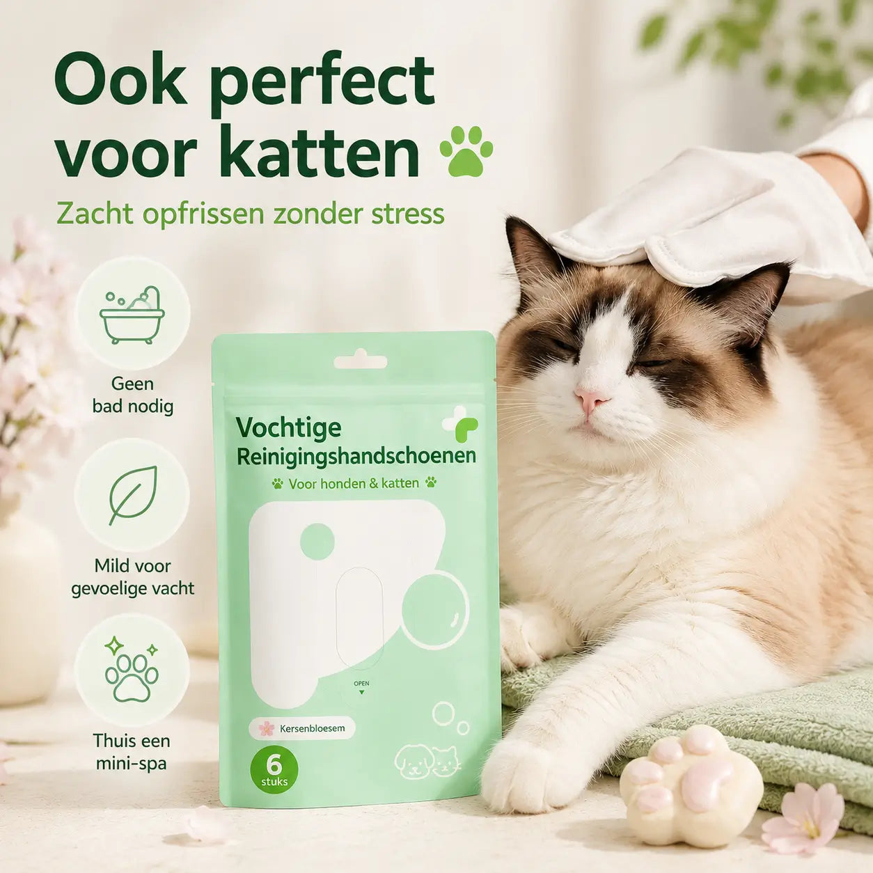 Vochtige Handschoenen voor Honden en Katten 6 stuks 🐾 Stapelkorting 🐾