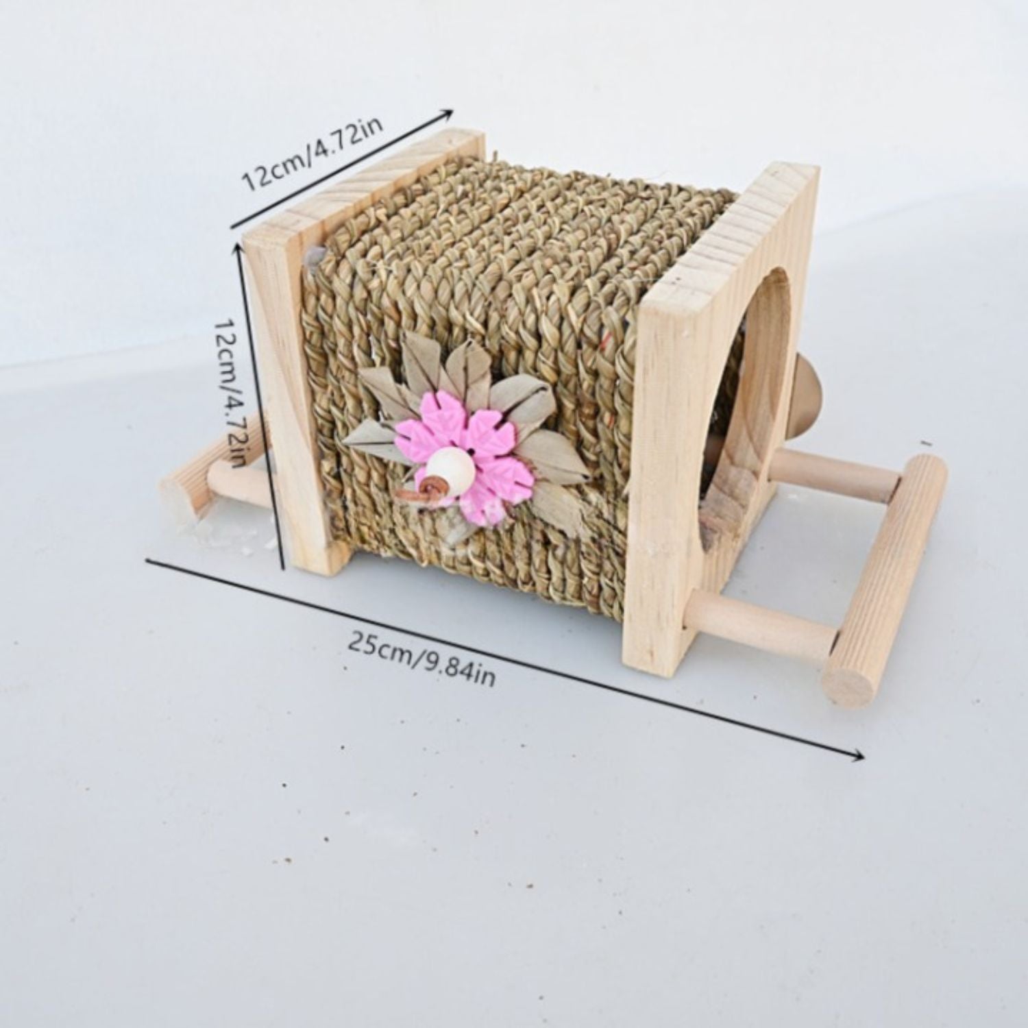 vogelkooi kauw tunnel compact formaat met afmetingen