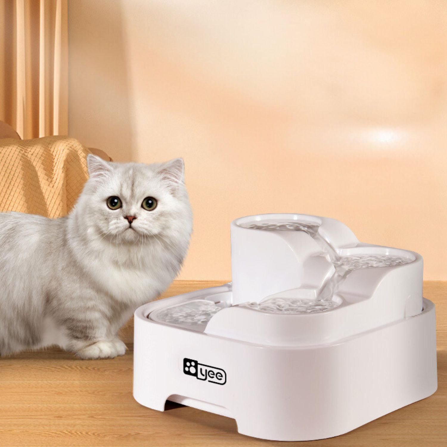 waterfontein kat wit stijlvolle hydratatie