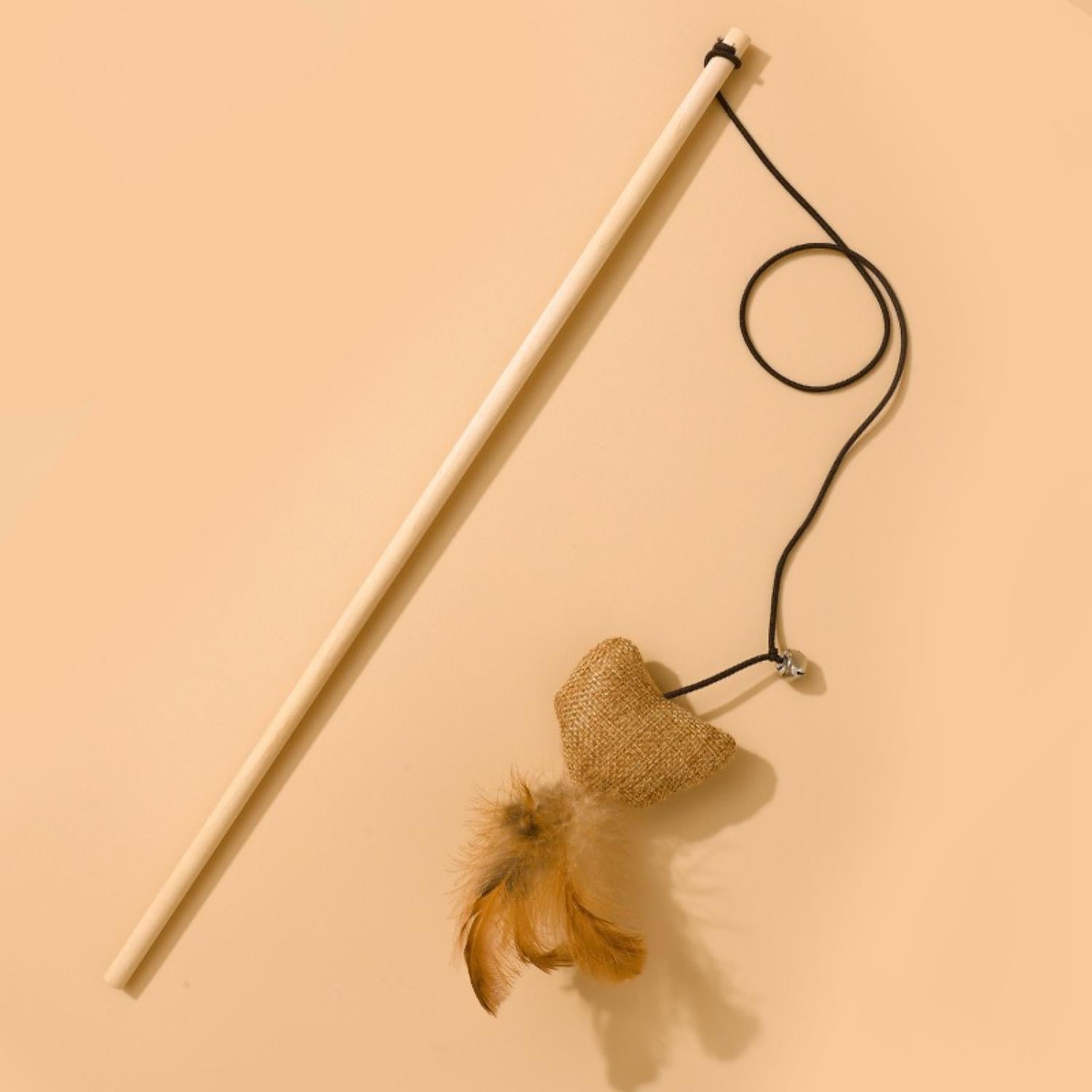 wit gestreepte muis kattenhengel speeltje