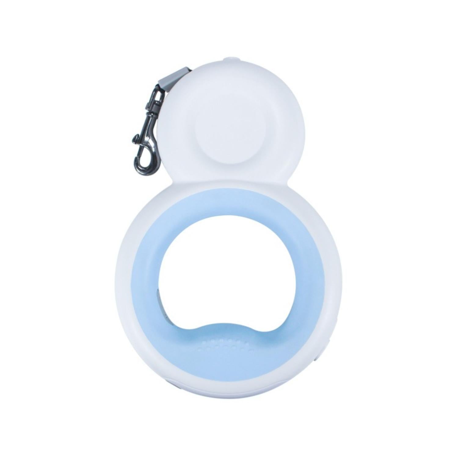 witte intrekbare hondenriem met connector