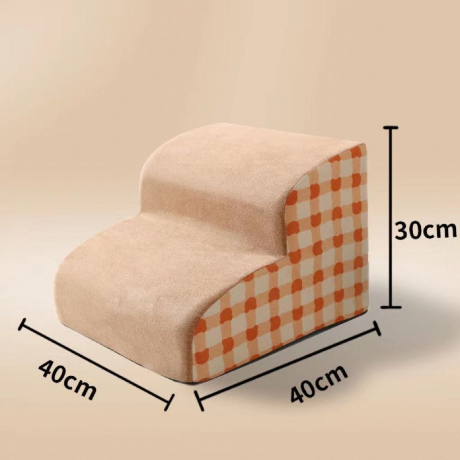 zachte honden trap kleureplank met drie rechthoeken in oranje en wit gemeten 30x40 cm